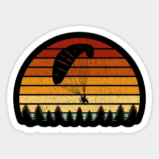 Vintage Sunset Paragliding Gift For Paragliders Sticker